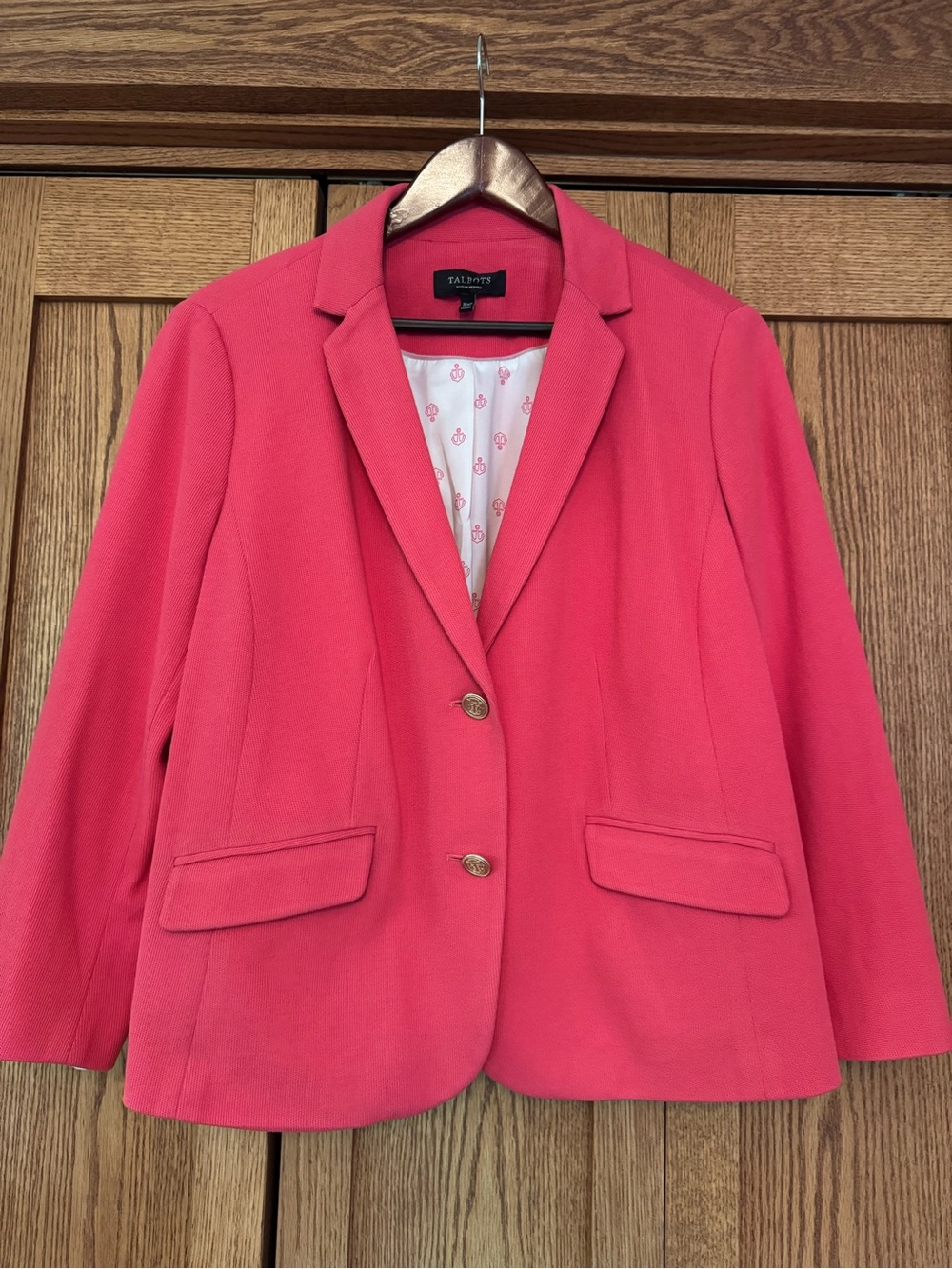 Talbots Coral Pink Two-Button Blazer